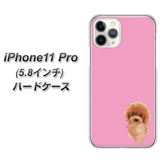 iPhone11 Pro (5.8インチ) 高画質仕上げ 背面印刷 ハードケース【YJ049 トイプードルレッド（ピンク）】