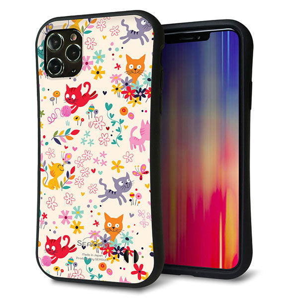 iPhone11 Pro Max スマホケース 「SEA Grip」 グリップケース Sライン 【693 ネコのあそび場】 UV印刷