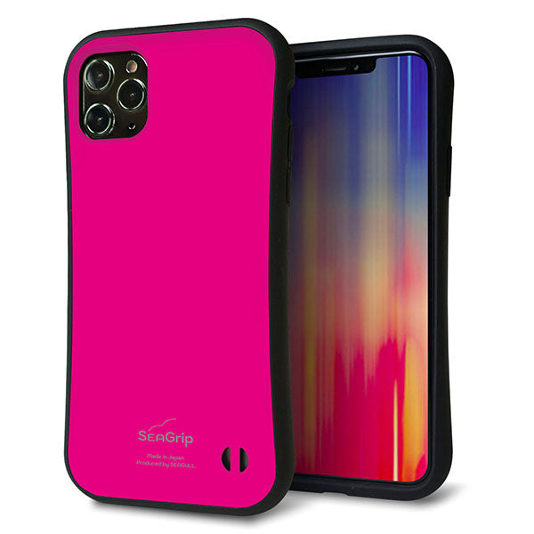 iPhone11 Pro Max スマホケース 「SEA Grip」 グリップケース Sライン 【KM910 ポップカラー(ピンク)】 UV印刷