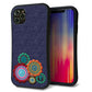 iPhone11 Pro Max スマホケース 「SEA Grip」 グリップケース Sライン 【KM934 エスニックフラワー デニム】 UV印刷