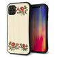 iPhone11 Pro Max スマホケース 「SEA Grip」 グリップケース Sライン 【KM941 花刺繍風 レッドフラワー オフホワイト 】 UV印刷