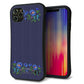 iPhone11 Pro Max スマホケース 「SEA Grip」 グリップケース Sライン 【KM944 花刺繍風 ブルーフラワー オフホワイト 】 UV印刷