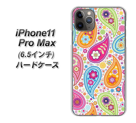 iPhone11 Pro Max　(6.5インチ) 高画質仕上げ 背面印刷 ハードケース【378 カラフルペイズリー】