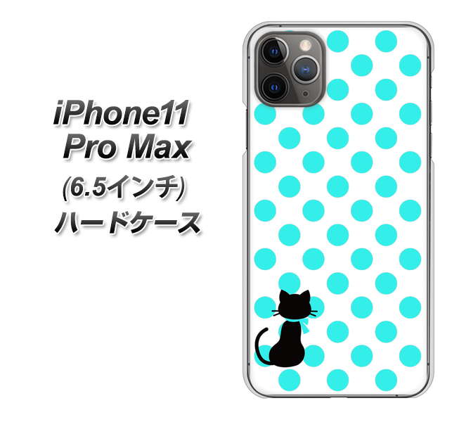 iPhone11 Pro Max　(6.5インチ) 高画質仕上げ 背面印刷 ハードケース【EK809 ネコとシンプル ライトブルー】