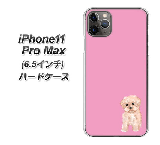 iPhone11 Pro Max　(6.5インチ) 高画質仕上げ 背面印刷 ハードケース【YJ061 トイプードルアプリコット（ピンク）】