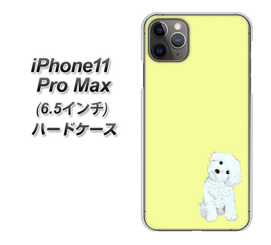 iPhone11 Pro Max　(6.5インチ) 高画質仕上げ 背面印刷 ハードケース【YJ072 トイプードルホワイト（イエロー）】