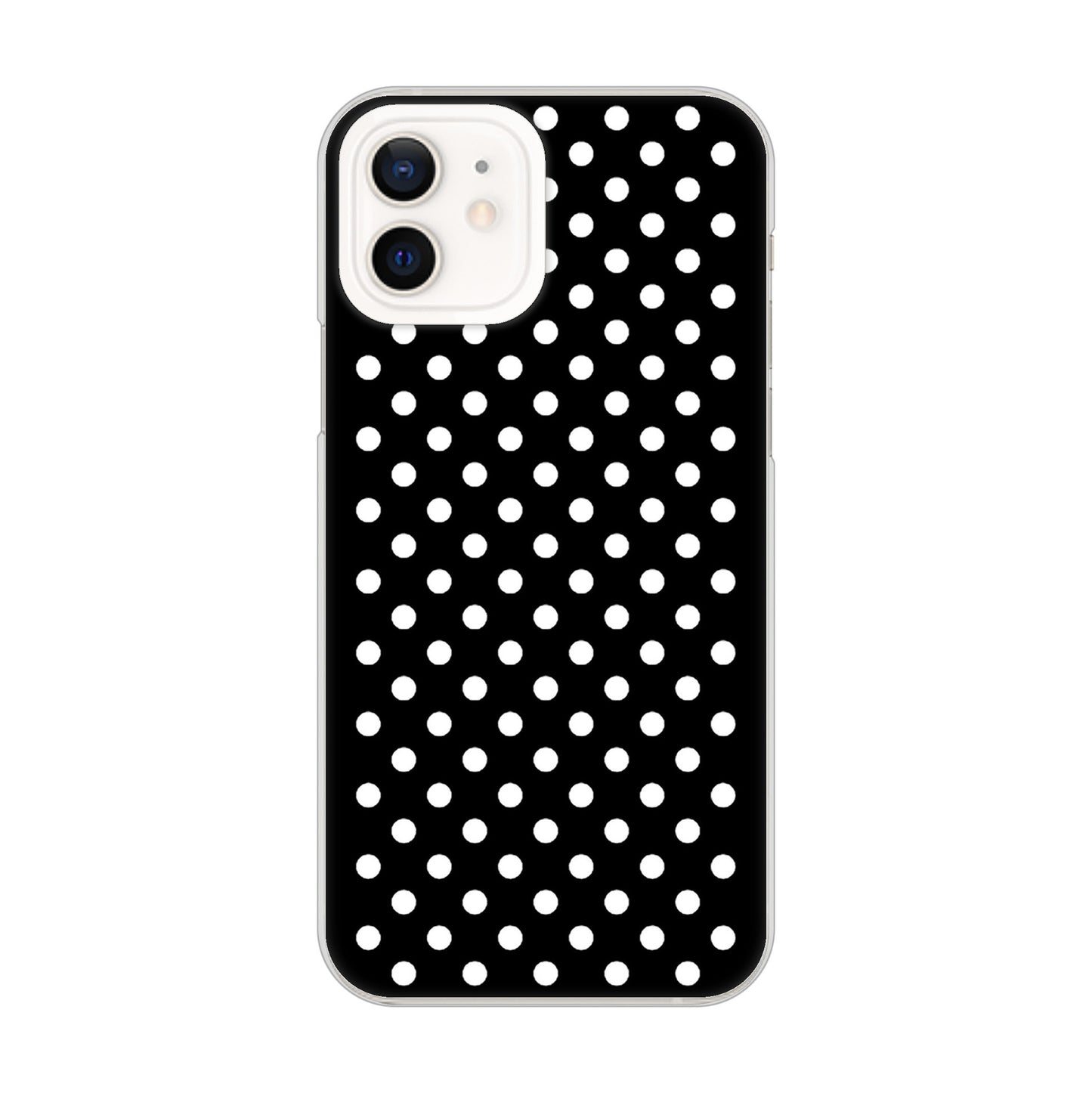 iPhone12 高画質仕上げ 背面印刷 ハードケース シンプル柄（水玉）