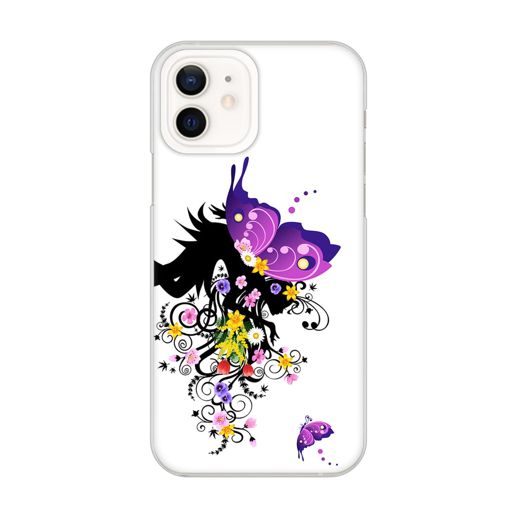 iPhone12 高画質仕上げ 背面印刷 ハードケース バタフライ