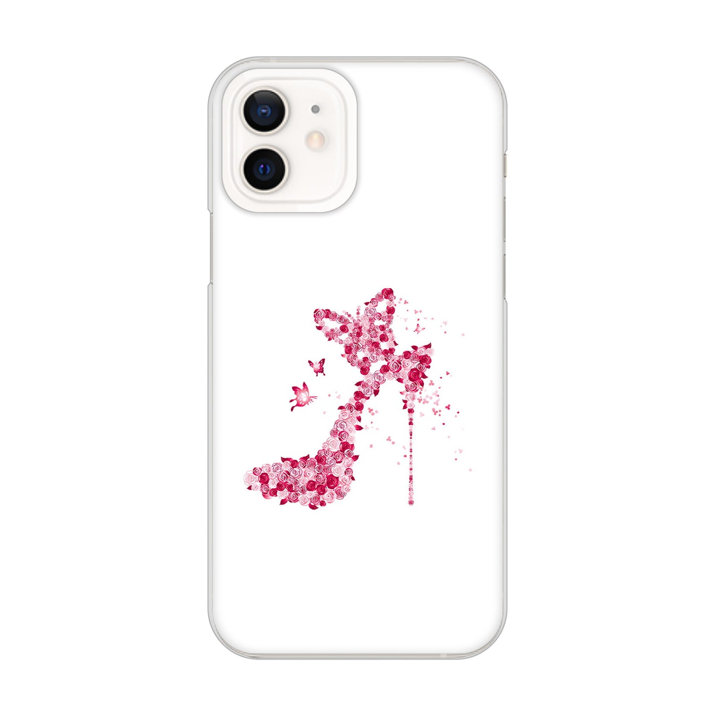 iPhone12 高画質仕上げ 背面印刷 ハードケース 【387 薔薇のハイヒール】