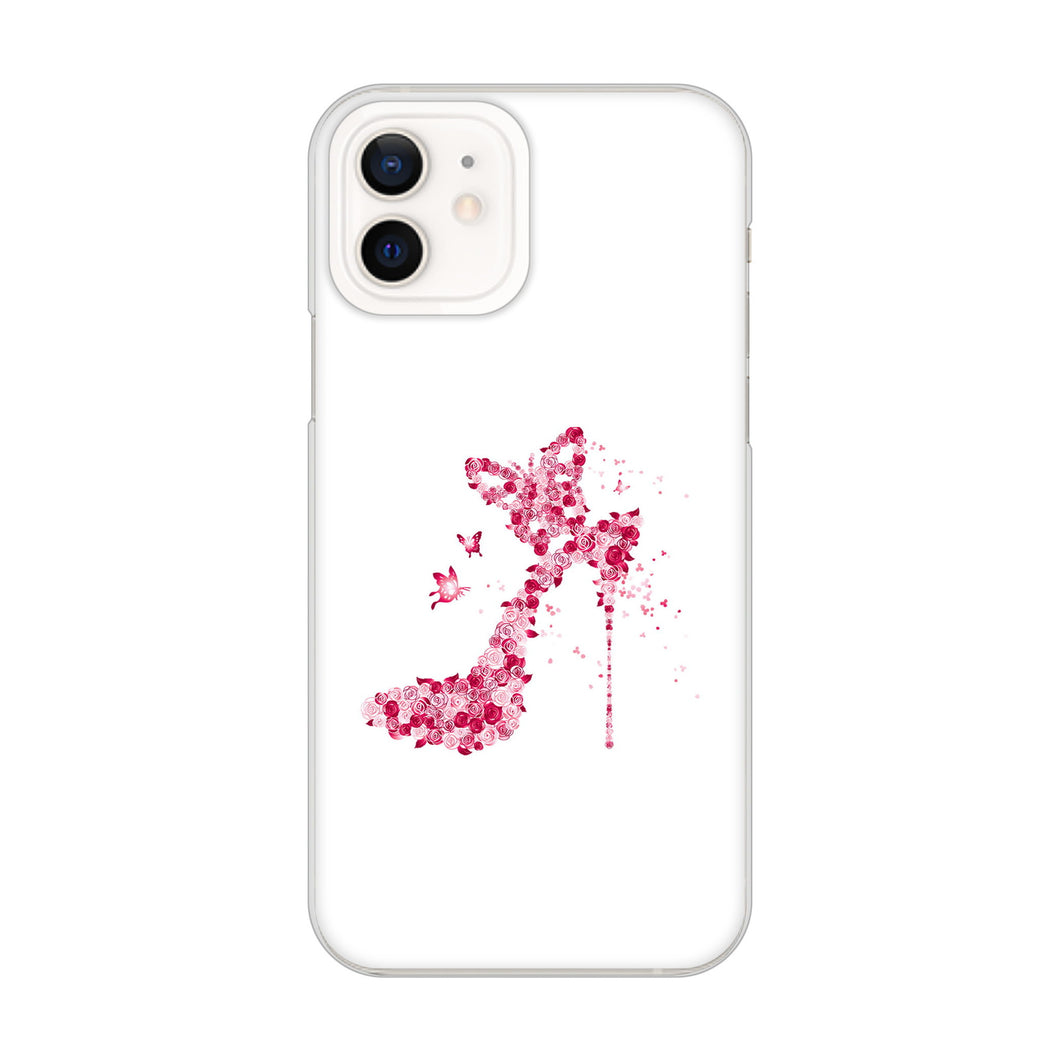 iPhone12 高画質仕上げ 背面印刷 ハードケース 【387 薔薇のハイヒール】