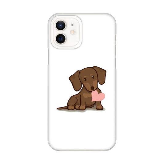 iPhone12 高画質仕上げ 背面印刷 ハードケース 【394 I love ダックス】