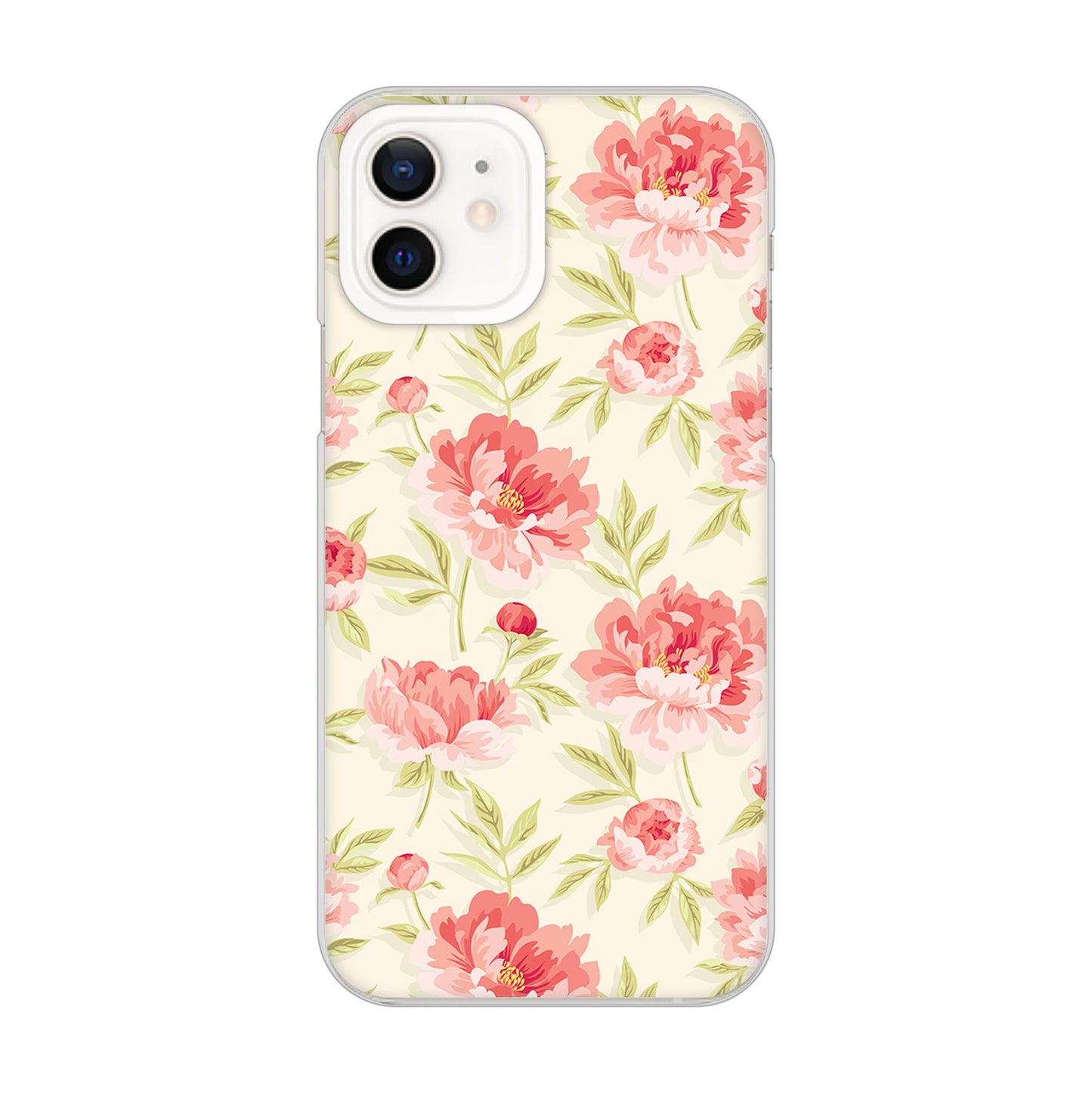 iPhone12 高画質仕上げ 背面印刷 ハードケース 北欧の小花