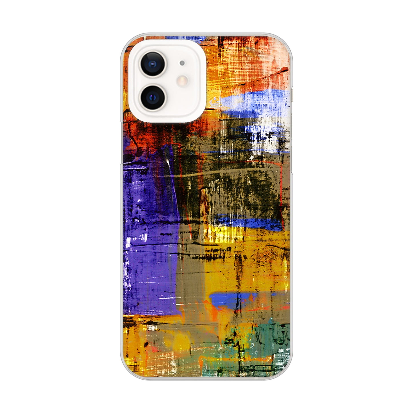 iPhone12 高画質仕上げ 背面印刷 ハードケース 【609 クラッシュアートBL】