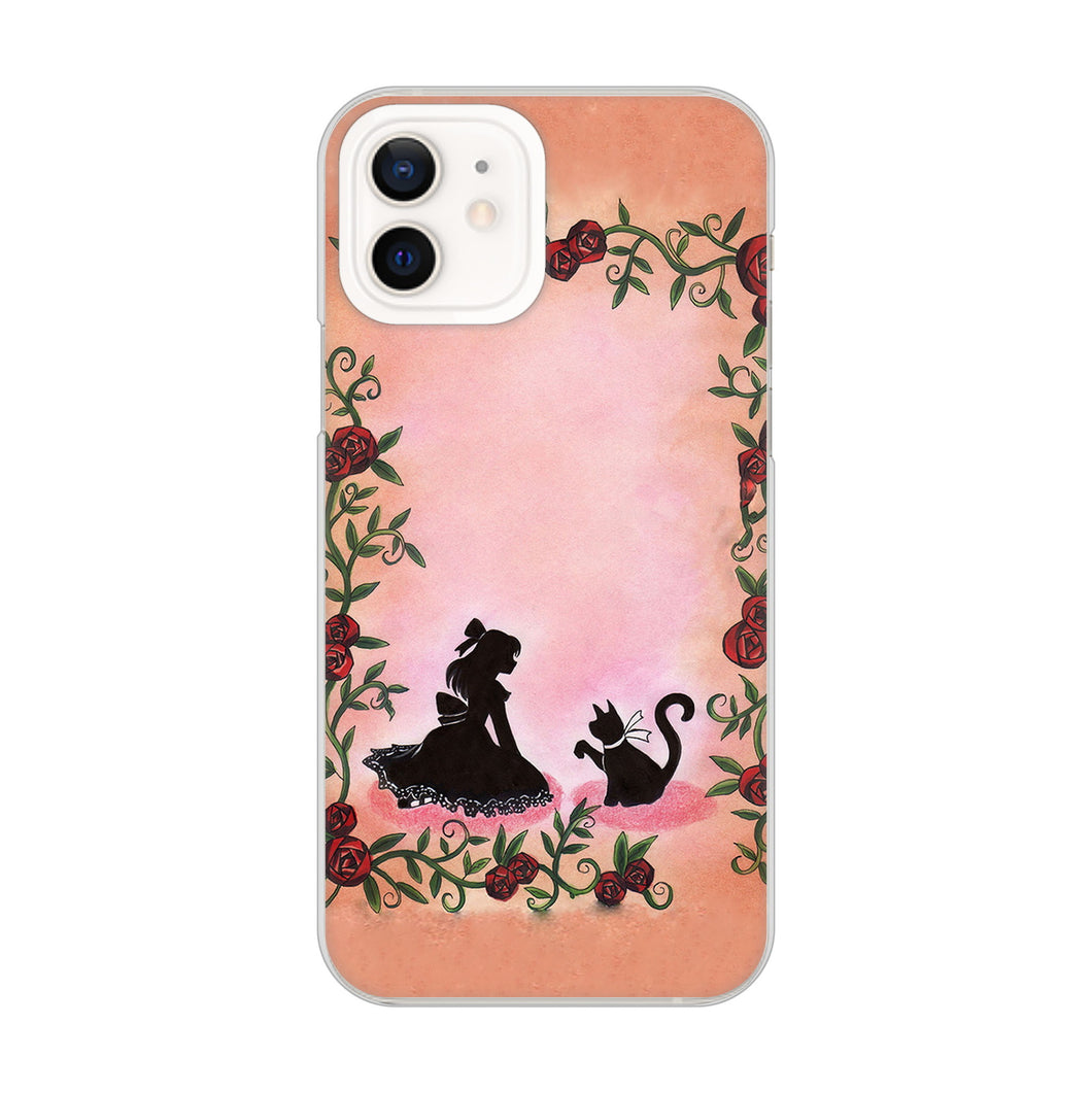 iPhone12 高画質仕上げ 背面印刷 ハードケース お姫様とネコ