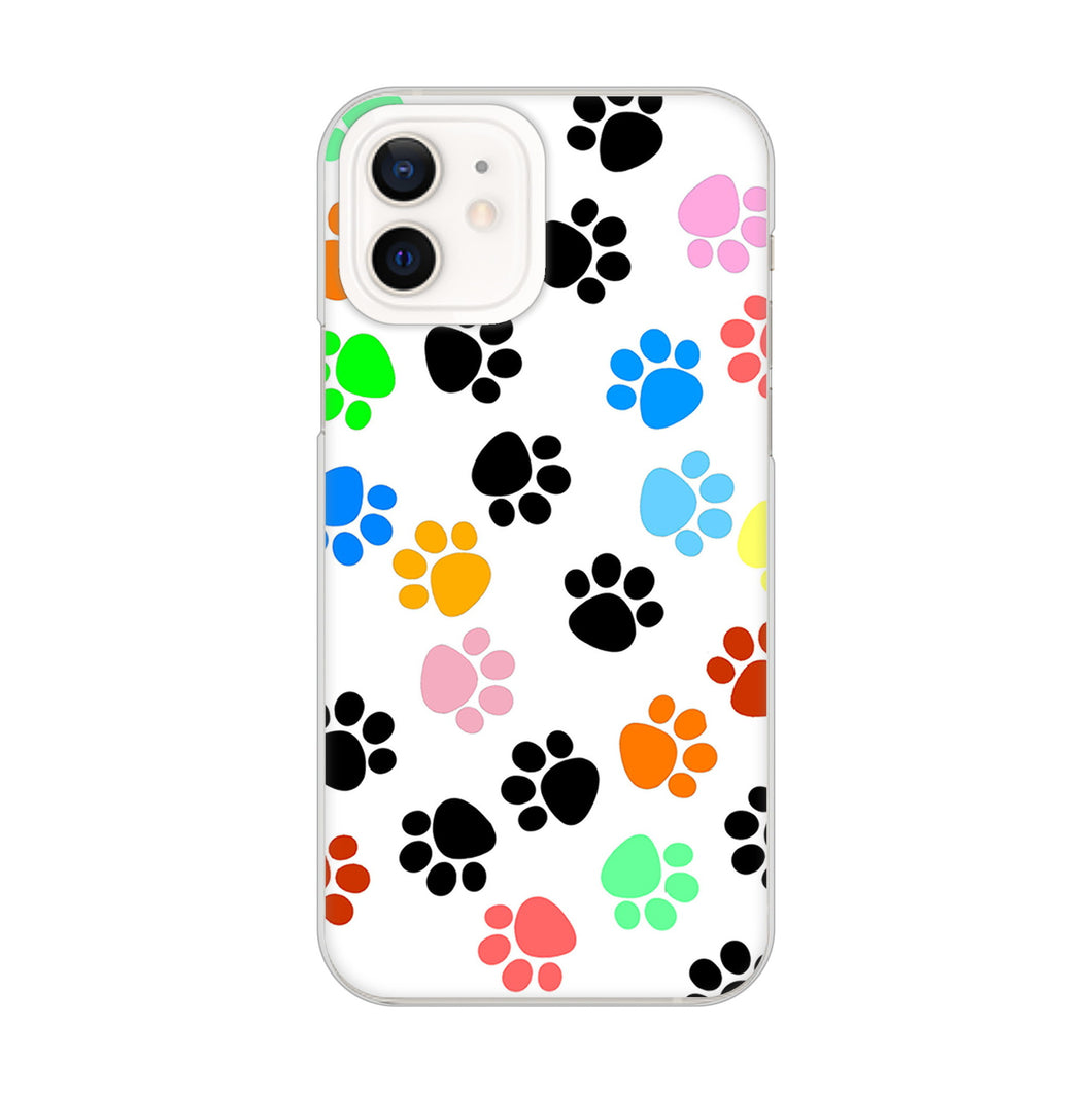 iPhone12 高画質仕上げ 背面印刷 ハードケース 【1108 あしあとカラフル】