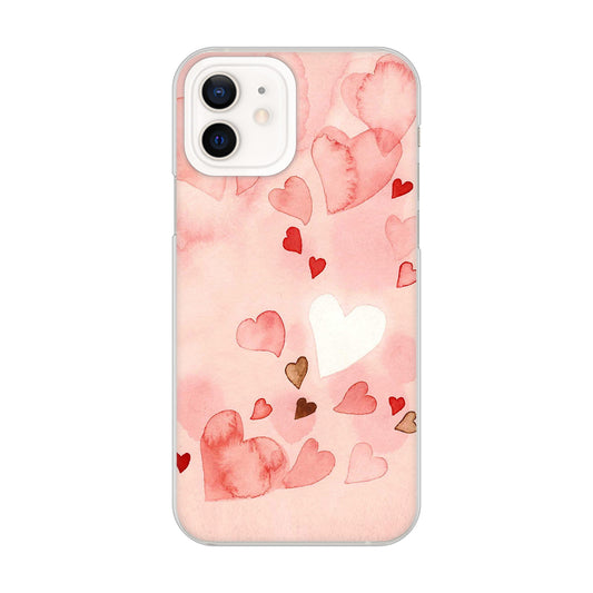 iPhone12 高画質仕上げ 背面印刷 ハードケース 【1125 ハートの和紙】