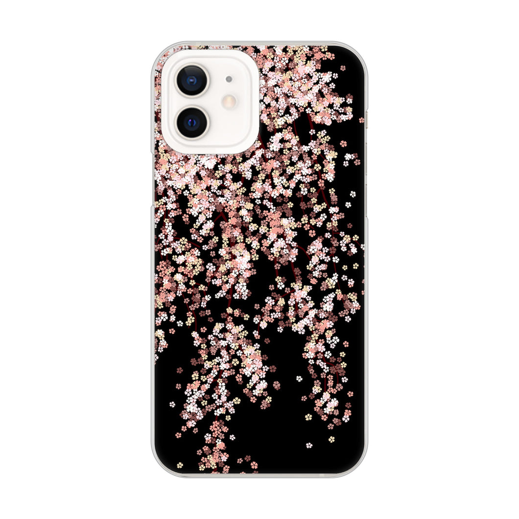 iPhone12 高画質仕上げ 背面印刷 ハードケース 【1244 しだれ桜】