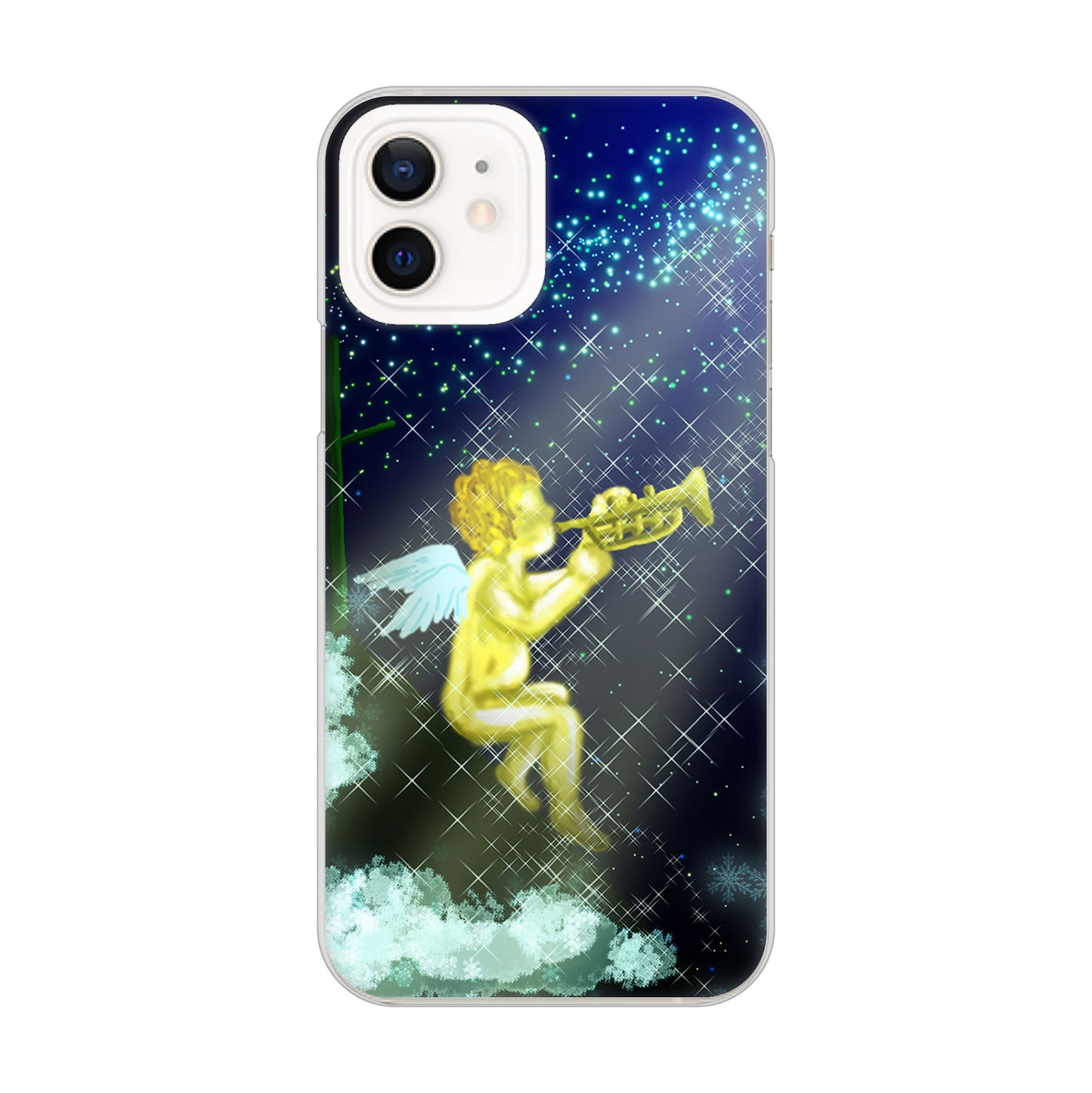 iPhone12 高画質仕上げ 背面印刷 ハードケース 【1248 天使の演奏】