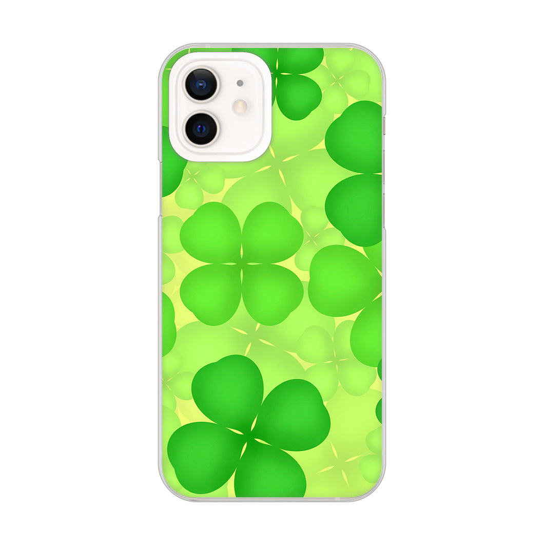 iPhone12 高画質仕上げ 背面印刷 ハードケース 【1297 四つ葉のクローバー】