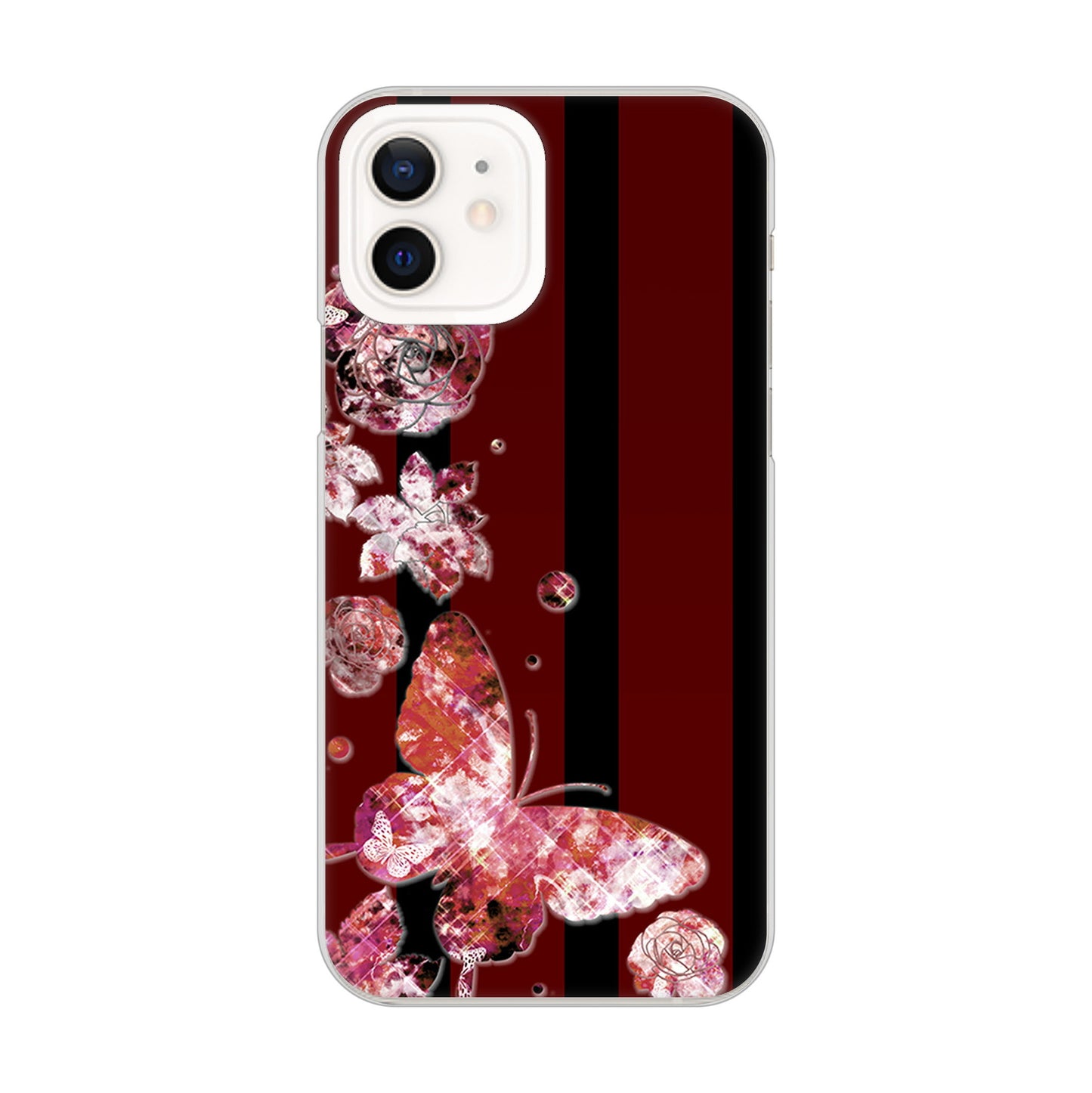 iPhone12 高画質仕上げ 背面印刷 ハードケース 【VA814 宝石と蝶】