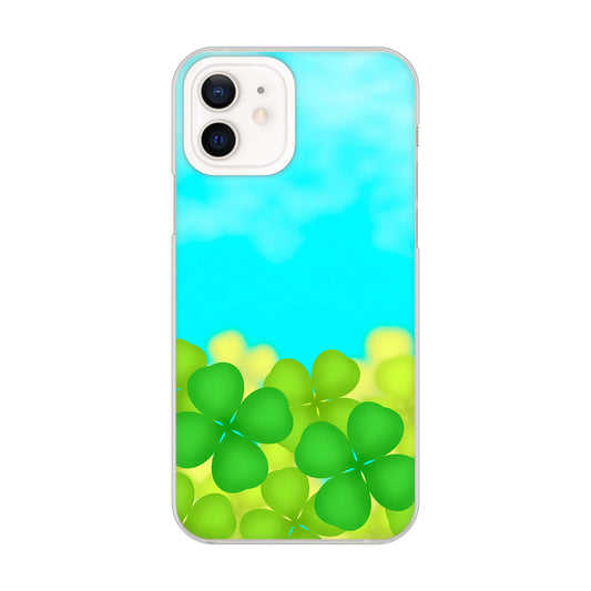 iPhone12 高画質仕上げ 背面印刷 ハードケース 【VA820 四葉のクローバー畑】
