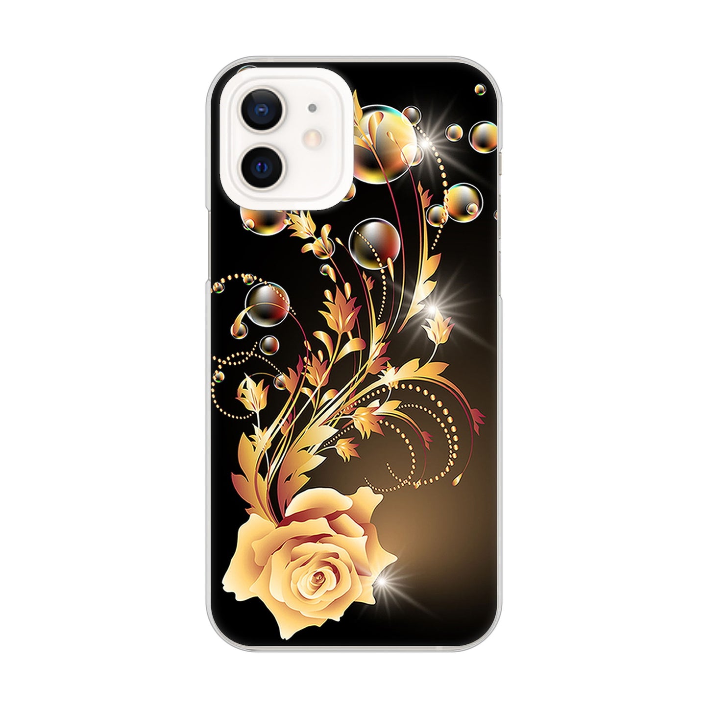 iPhone12 高画質仕上げ 背面印刷 ハードケース ロマンチックなバラ