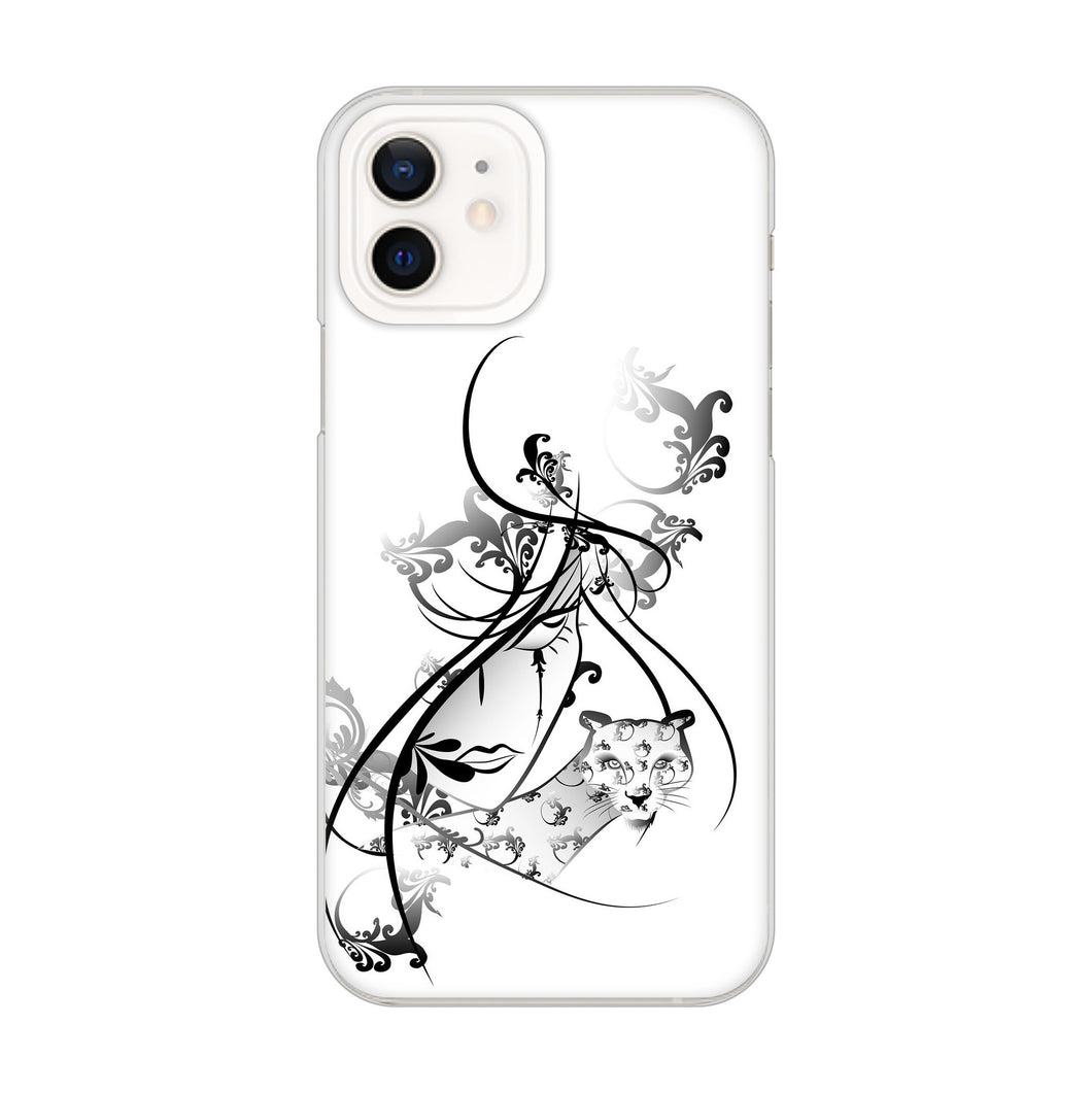 iPhone12 高画質仕上げ 背面印刷 ハードケース 【VA832 パンサーと美女】