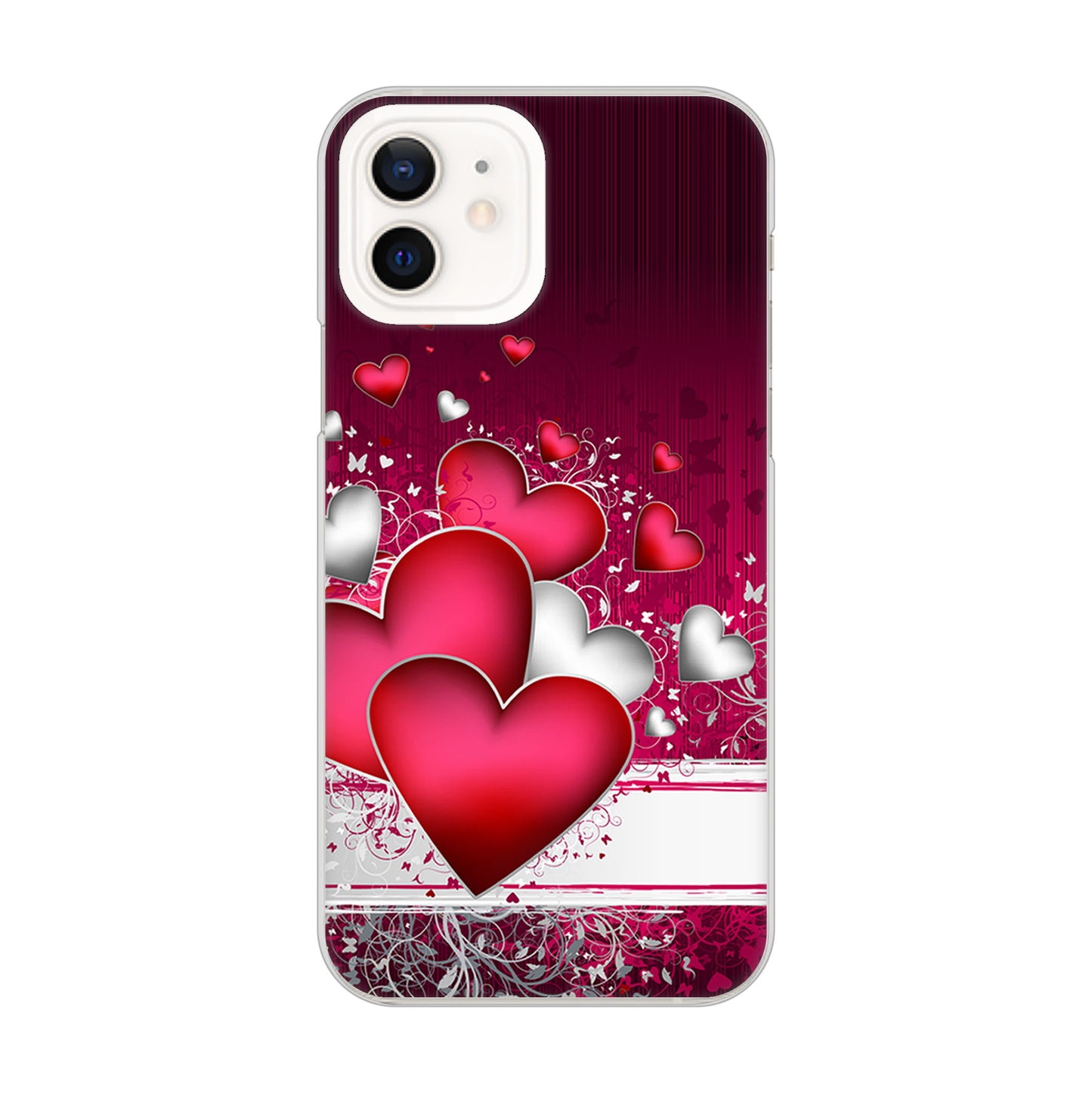 iPhone12 高画質仕上げ 背面印刷 ハードケース 【VA835 ハートの息吹】