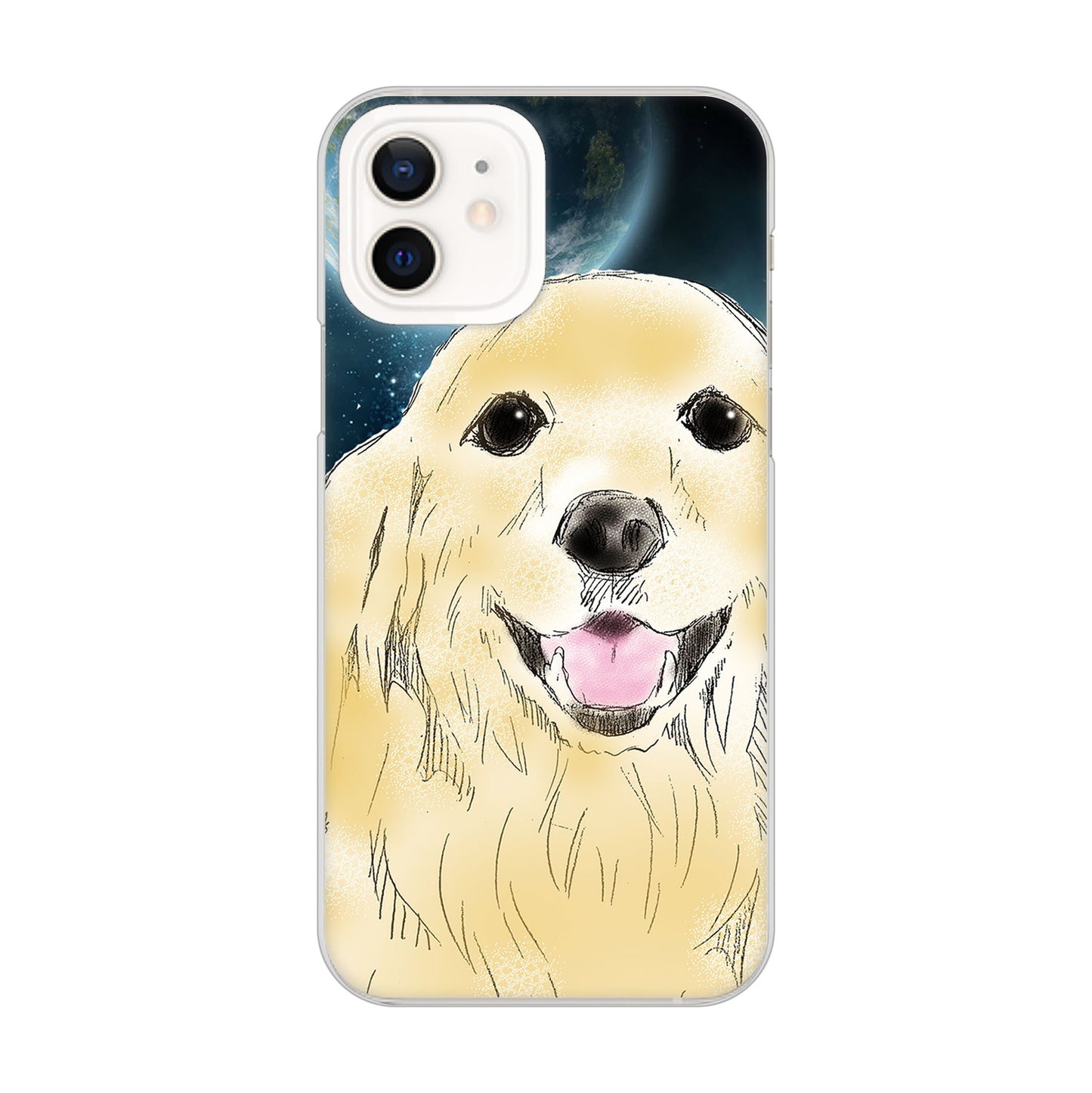 iPhone12 高画質仕上げ 背面印刷 ハードケース ゴールデンレトリバー