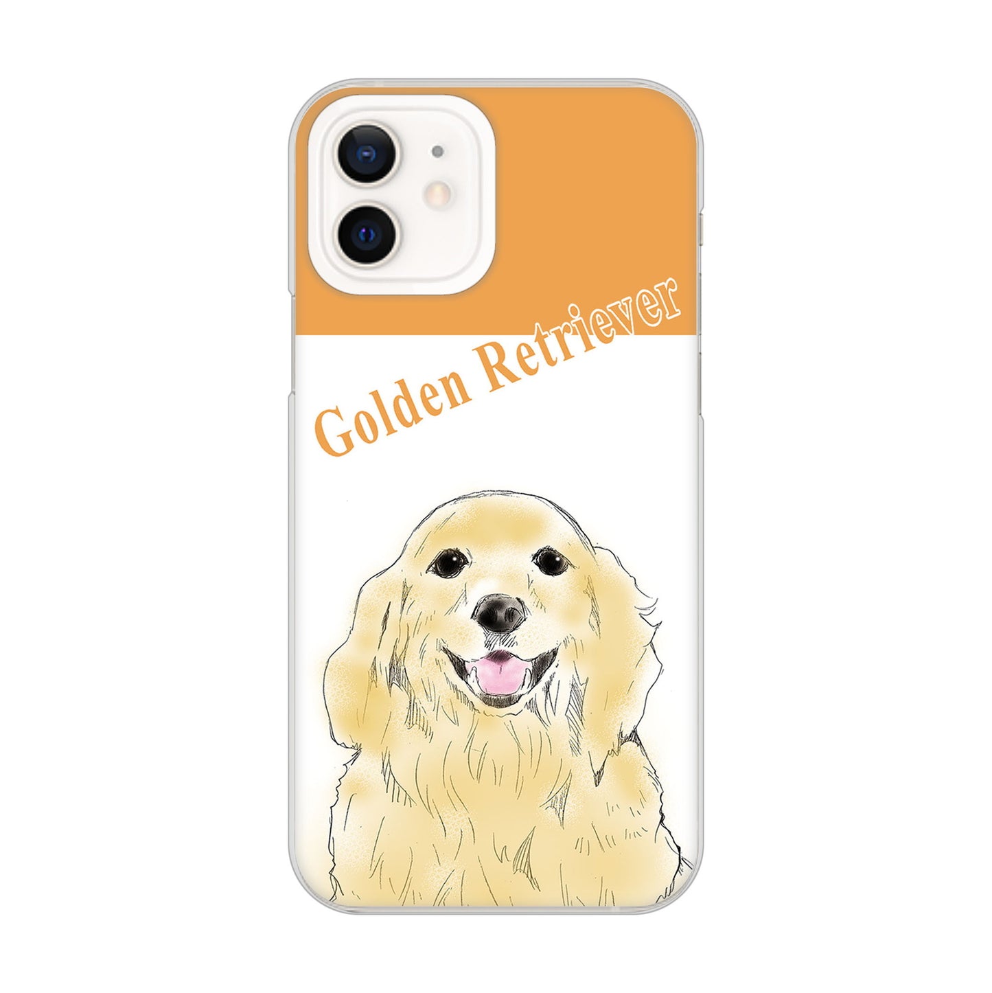 iPhone12 高画質仕上げ 背面印刷 ハードケース ゴールデンレトリバー