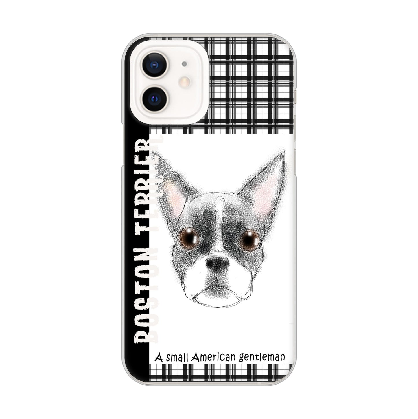 iPhone12 高画質仕上げ 背面印刷 ハードケース ボストンテリア