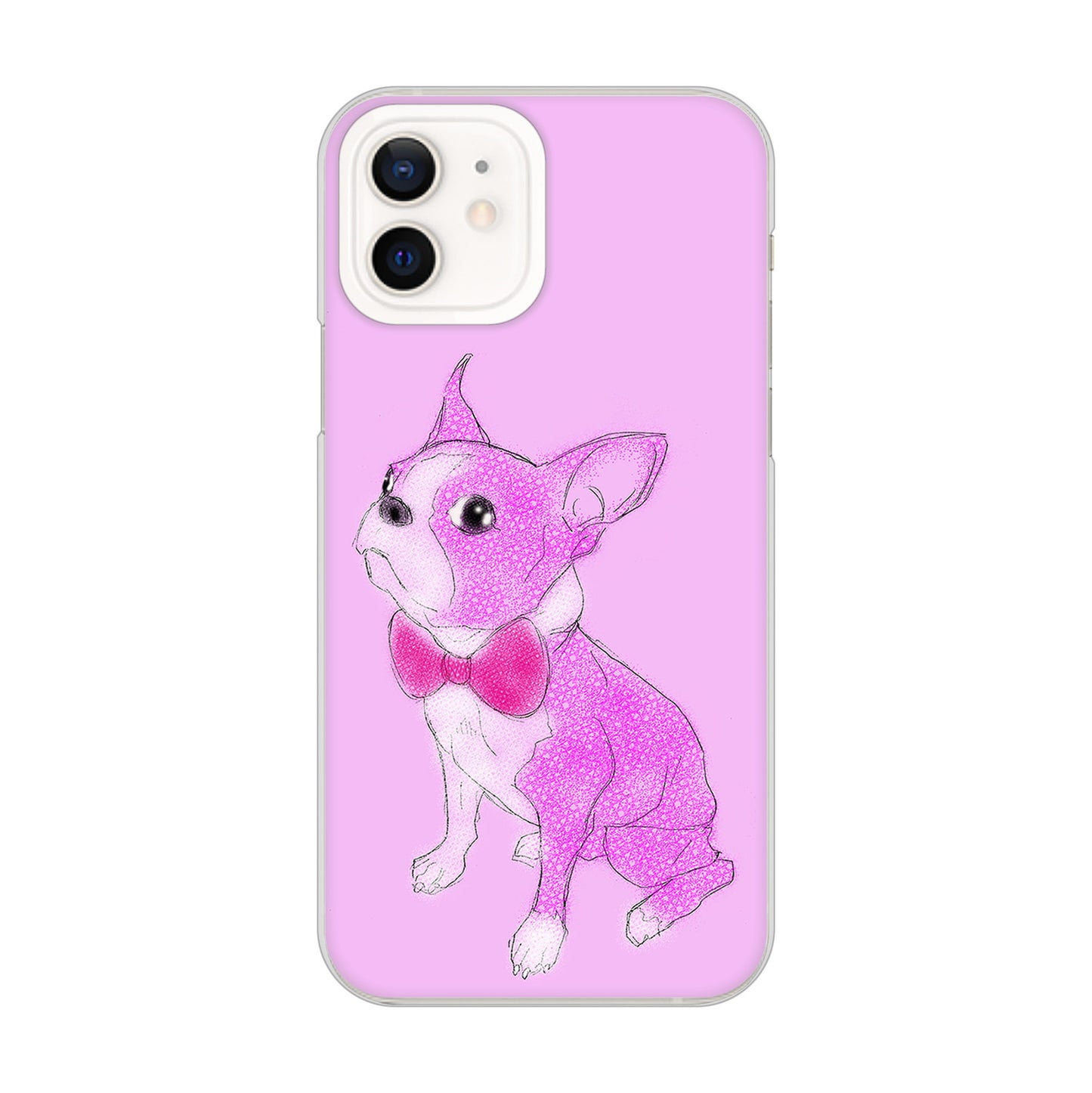 iPhone12 高画質仕上げ 背面印刷 ハードケース ボストンテリア