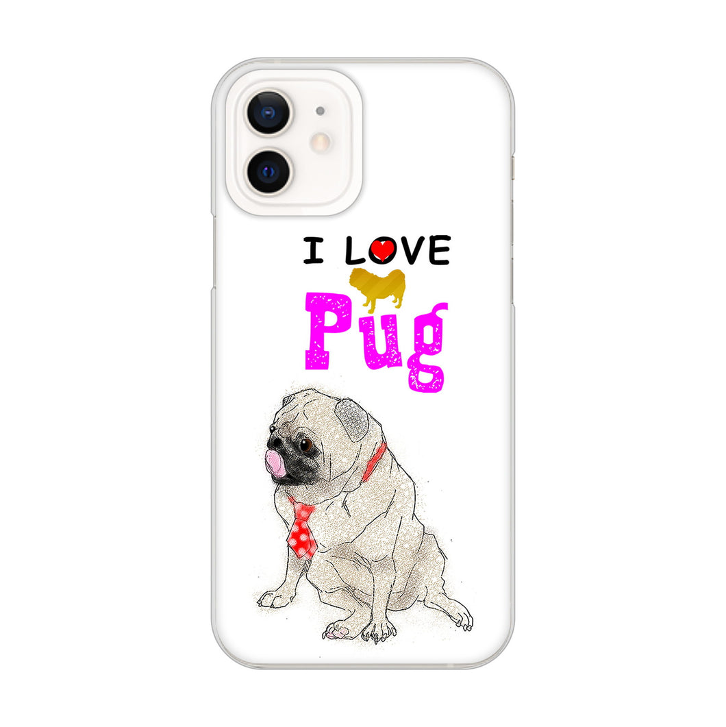 iPhone12 高画質仕上げ 背面印刷 ハードケース パグ