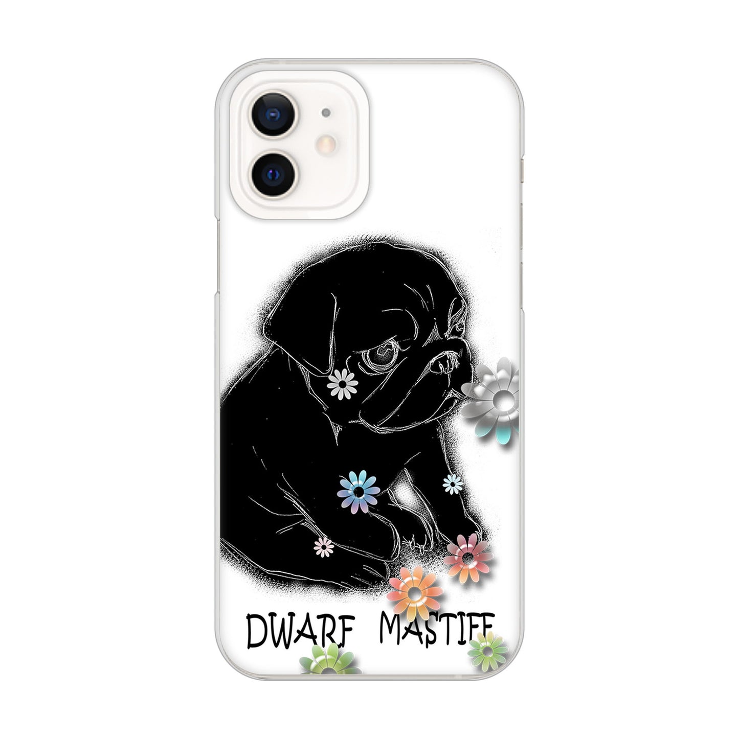 iPhone12 高画質仕上げ 背面印刷 ハードケース パグ