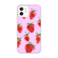 iPhone12 高画質仕上げ 背面印刷 ハードケース イチゴ 水彩