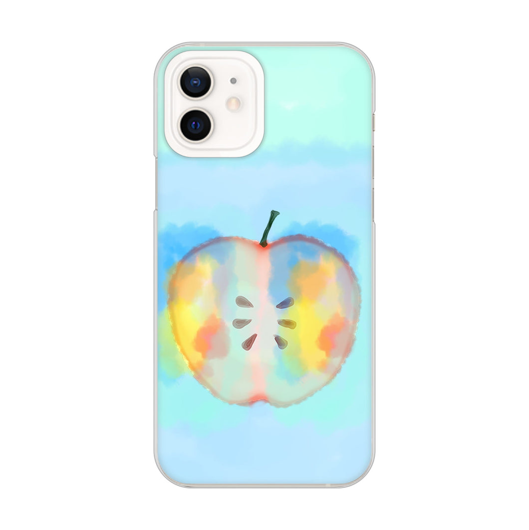 iPhone12 高画質仕上げ 背面印刷 ハードケース 【YJ181 りんご 水彩181】