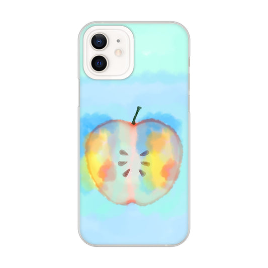 iPhone12 高画質仕上げ 背面印刷 ハードケース 【YJ181 りんご 水彩181】