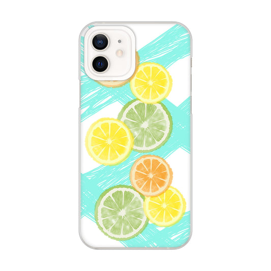 iPhone12 高画質仕上げ 背面印刷 ハードケース 【YJ183 オレンジライム】