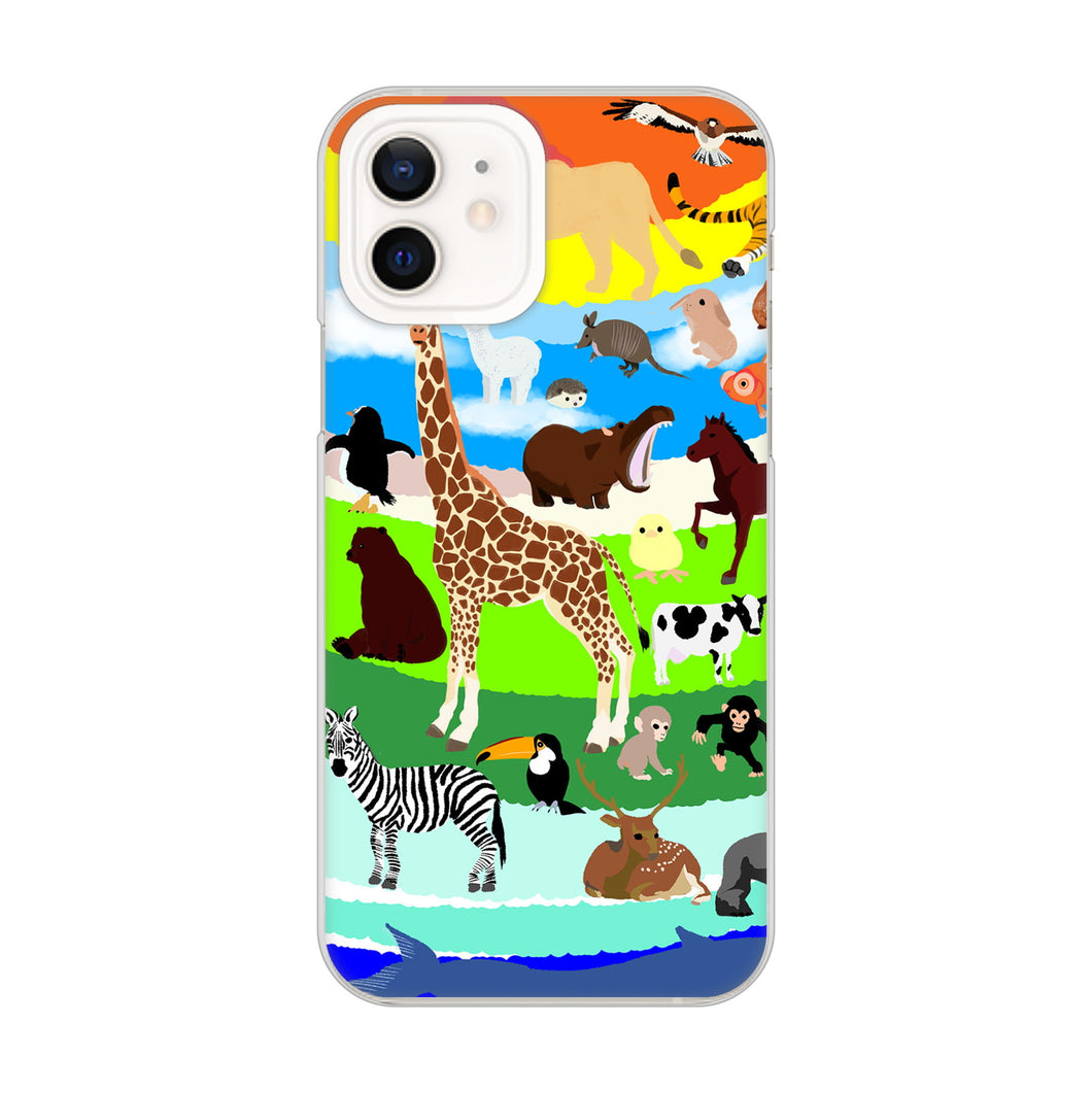 iPhone12 高画質仕上げ 背面印刷 ハードケース 【YJ201 アニマルプラネット】