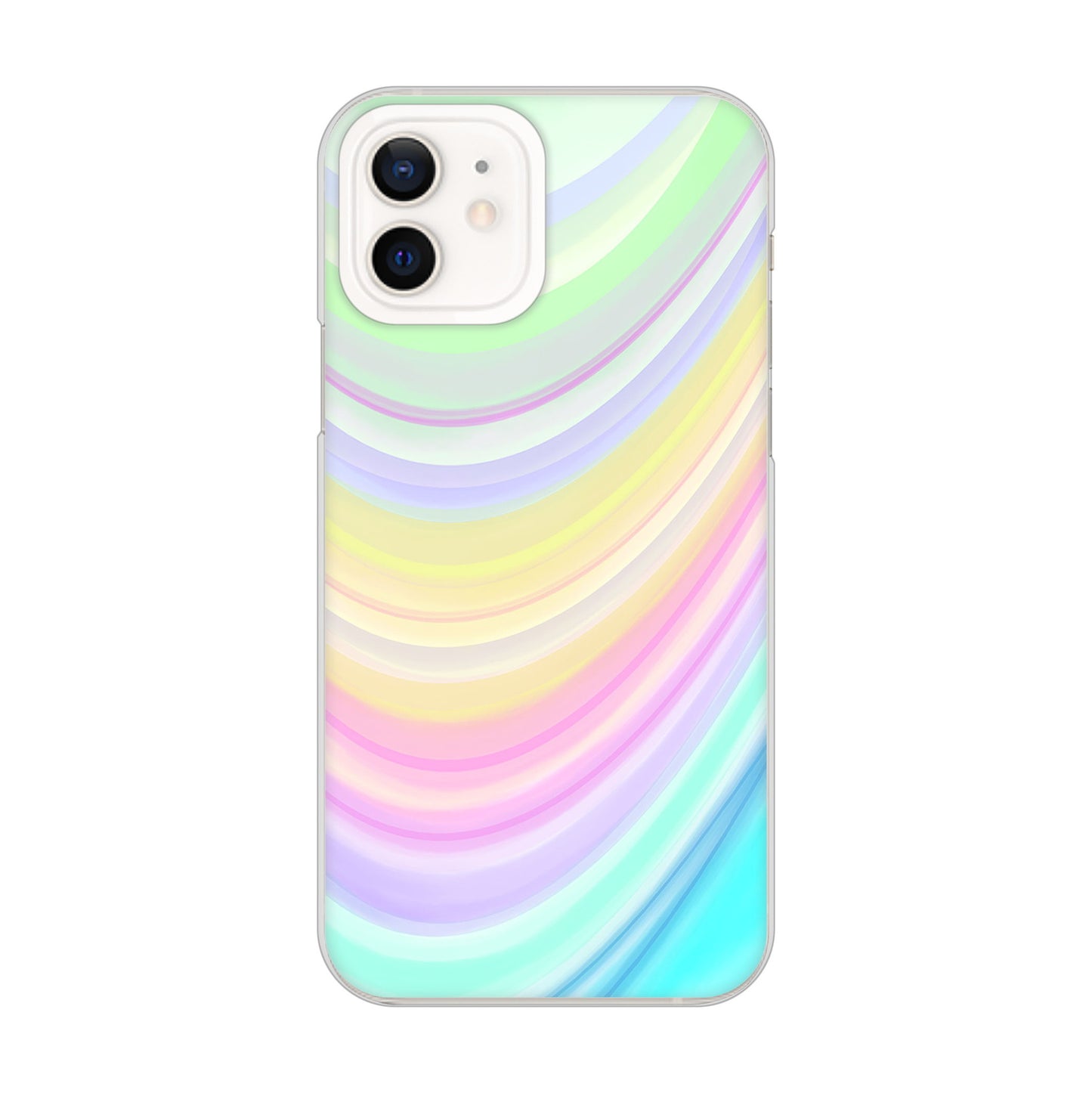 iPhone12 高画質仕上げ 背面印刷 ハードケース レインボー