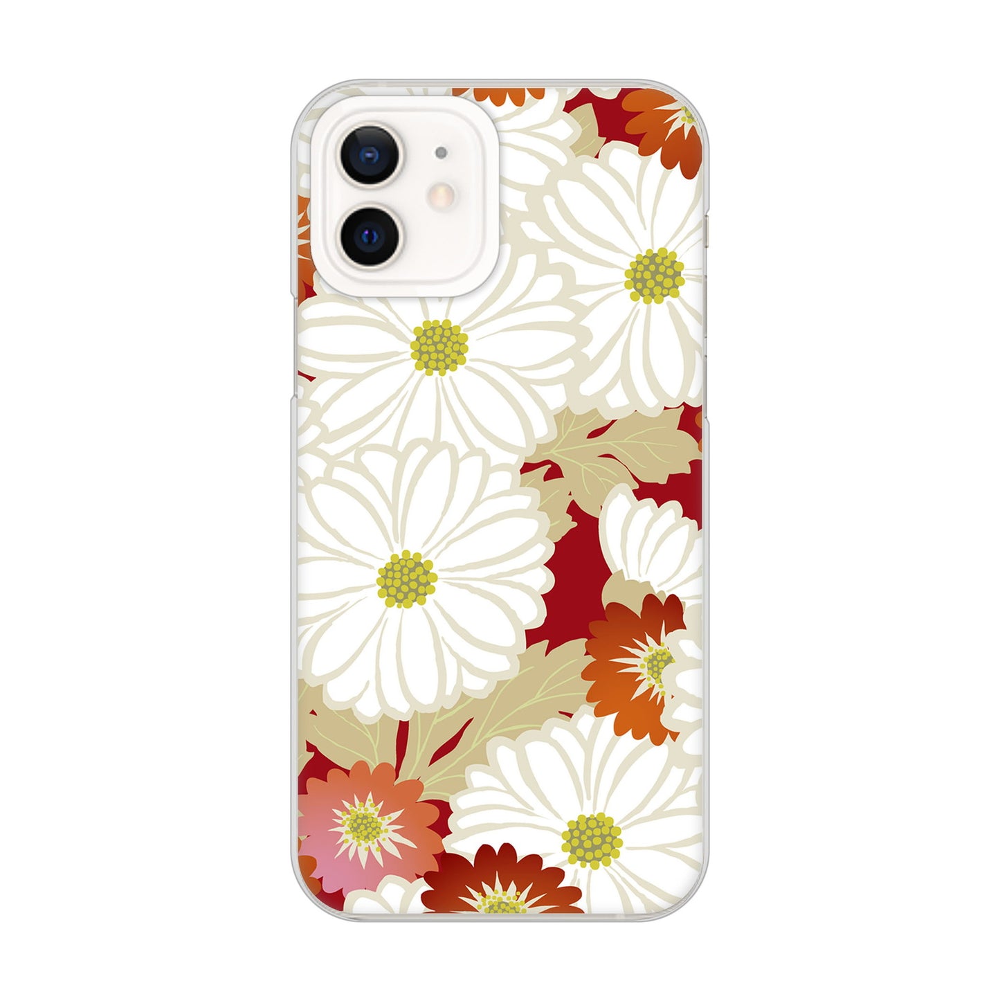 iPhone12 高画質仕上げ 背面印刷 ハードケース 和花柄