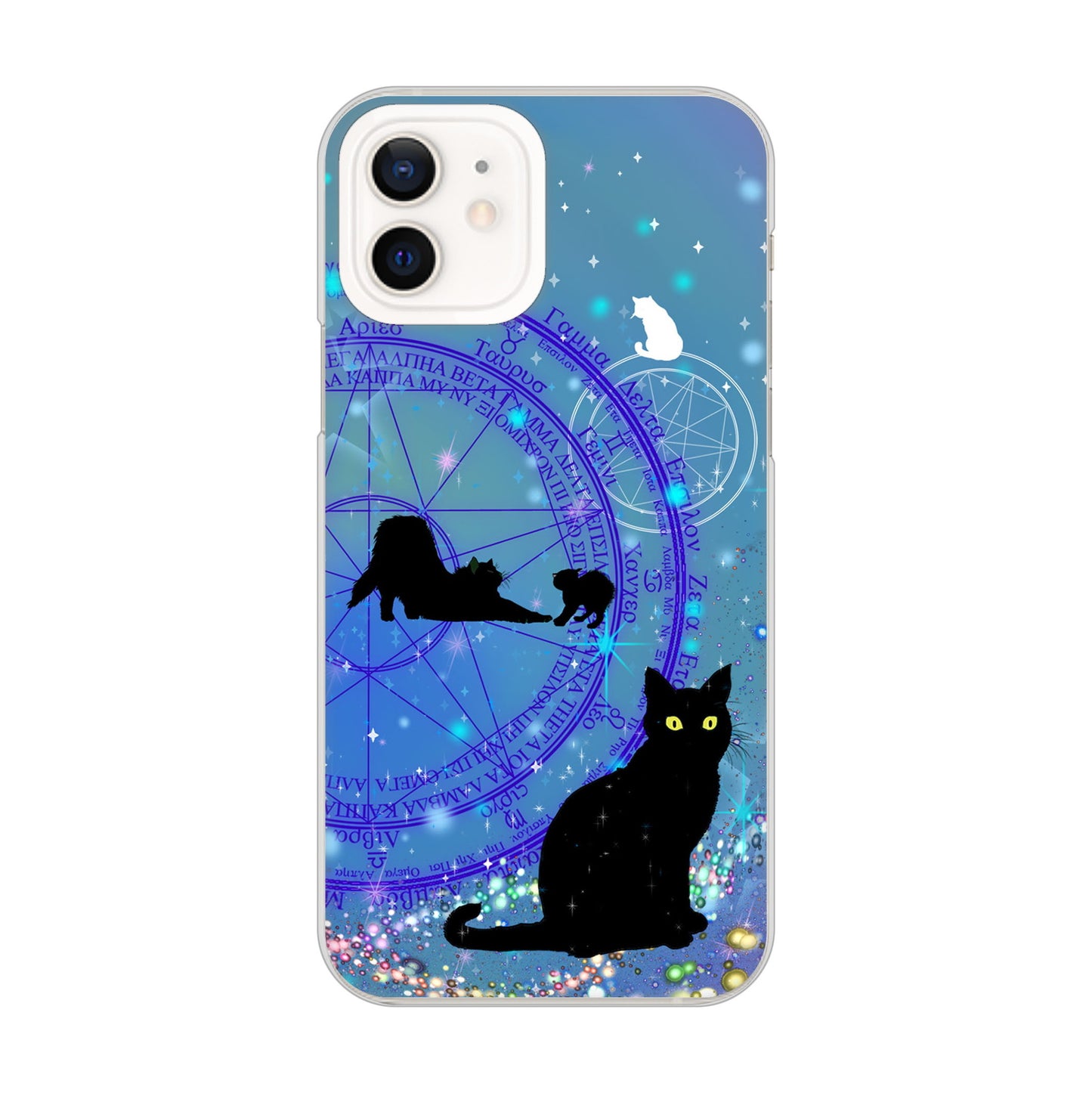 iPhone12 高画質仕上げ 背面印刷 ハードケース 魔法陣猫