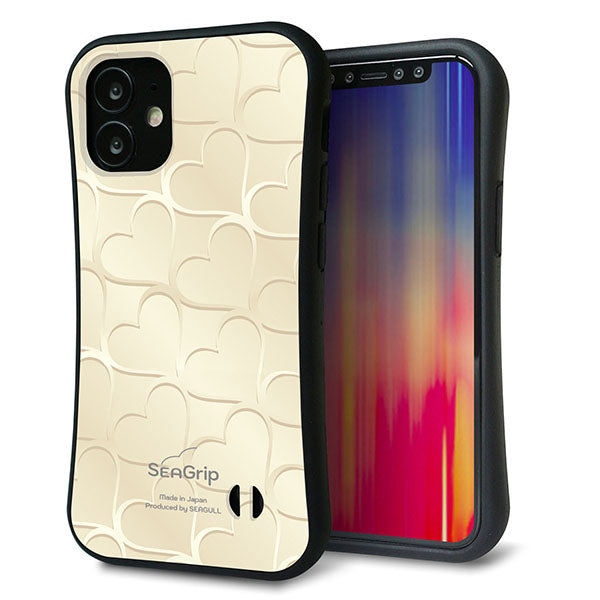 iPhone12 mini スマホケース 「SEA Grip」 グリップケース Sライン 【630 かくれハート】 UV印刷