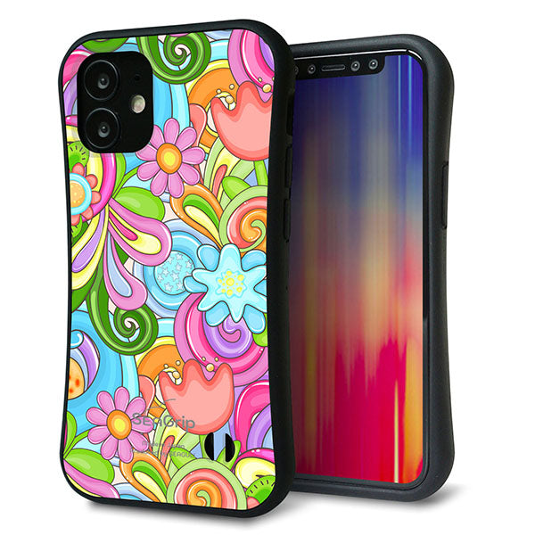 iPhone12 mini スマホケース 「SEA Grip」 グリップケース Sライン 【713 ミラクルフラワー】 UV印刷