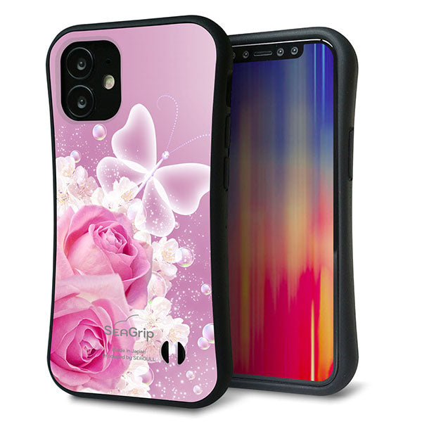 iPhone12 mini スマホケース 「SEA Grip」 グリップケース Sライン 【1166 ローズロマンス】 UV印刷