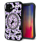 iPhone12 mini スマホケース 「SEA Grip」 グリップケース Sライン 【AG879 ネコがいっぱいダイヤ柄 パープル】 UV印刷