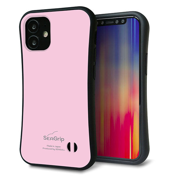 iPhone12 mini スマホケース 「SEA Grip」 グリップケース Sライン 【KM903 パステルカラー(パステルローズピンク)】 UV印刷