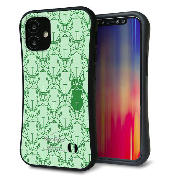 iPhone12 mini スマホケース 「SEA Grip」 グリップケース Sライン 【MA916 パターン ドッグ】 UV印刷