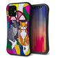 iPhone12 mini スマホケース 「SEA Grip」 グリップケース Sライン 【MA995 ステンドグラス ネコ】 UV印刷
