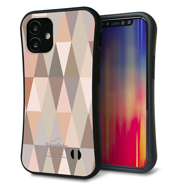 iPhone12 mini スマホケース 「SEA Grip」 グリップケース Sライン 【MG800 くすみピンク】 UV印刷